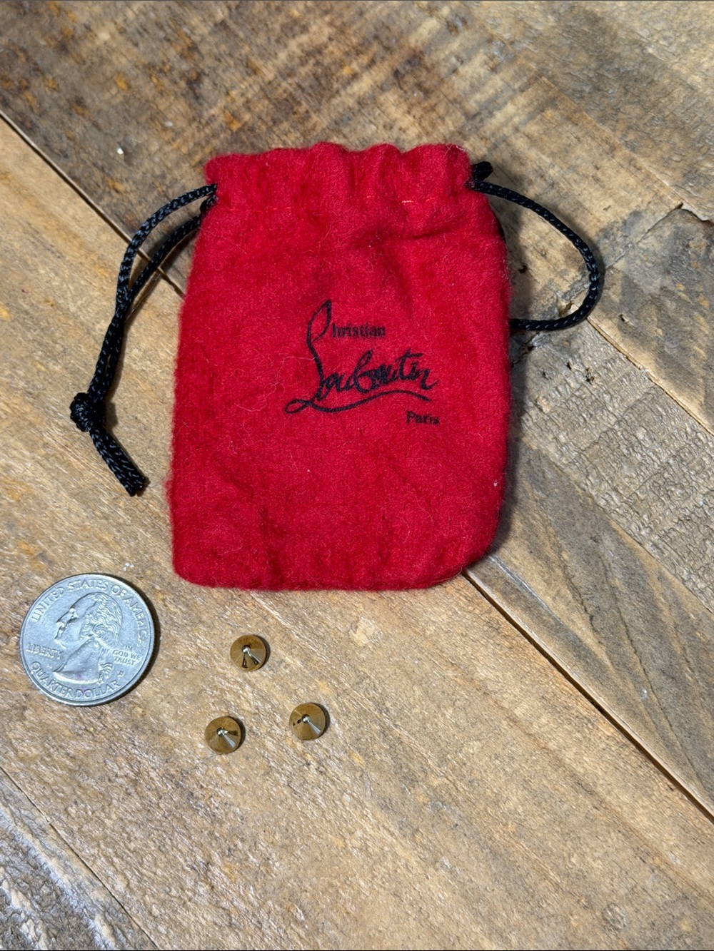 Christian Louboutin replacement spikes/studs with the red Louboutin pouch